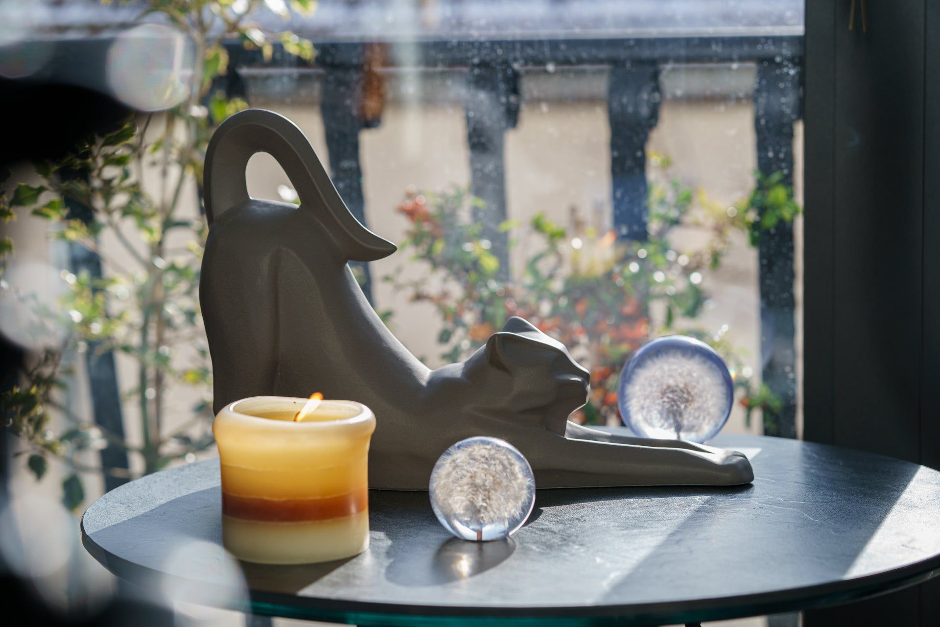 Cat Cremation Urn For Ashes "Grace" - Grey Matte | Ceramic Pet Urn - Pulvis Art Urns