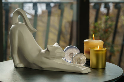 Cat Cremation Urn For Ashes "Grace" - White Matte | Ceramic Pet Urn - Pulvis Art Urns