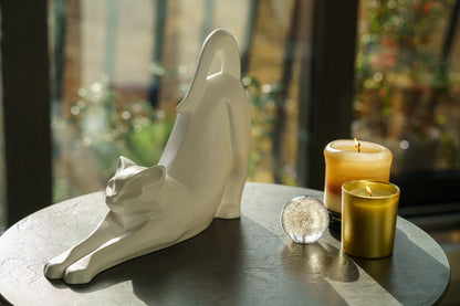 Cat Cremation Urn For Ashes "Grace" - White Matte | Ceramic Pet Urn - Pulvis Art Urns