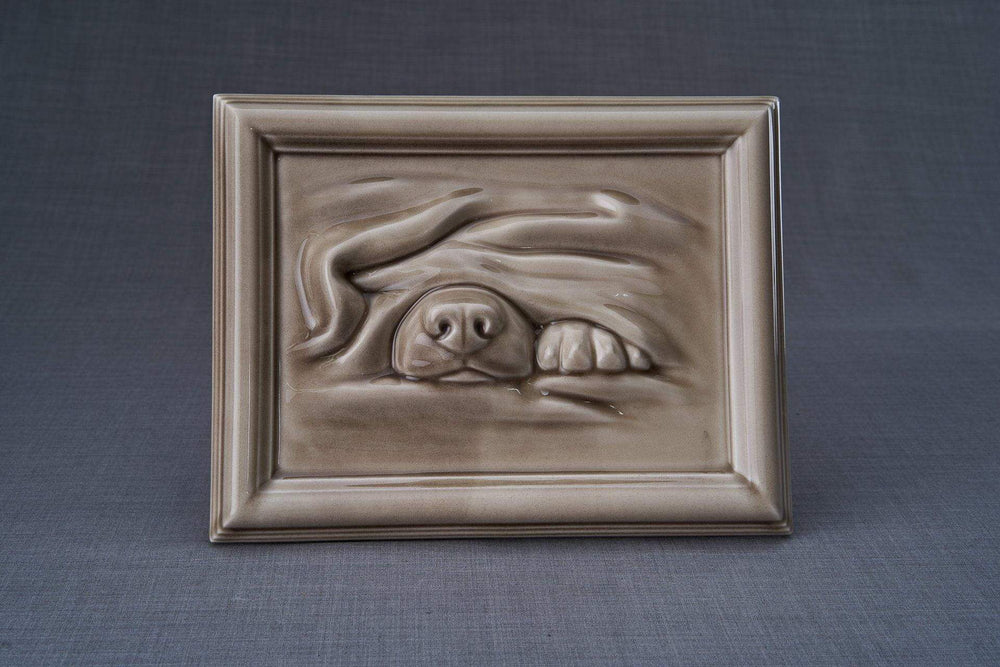 
                  
                    Dog Cremation Urn for Ashes - Beige Grey | Ceramic | Handmade
                  
                