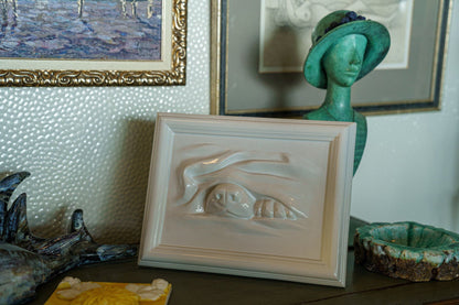 Dog Cremation Urn for Ashes - Beige Grey | Ceramic | Handmade Pet Urn - Pulvis Art Urns