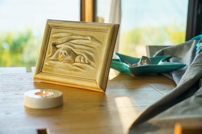 Dog Cremation Urn for Ashes - Dark Sand | Ceramic | Handmade Pet Urn - Pulvis Art Urns