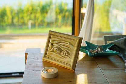 Dog Cremation Urn for Ashes - Dark Sand | Ceramic | Handmade Pet Urn - Pulvis Art Urns