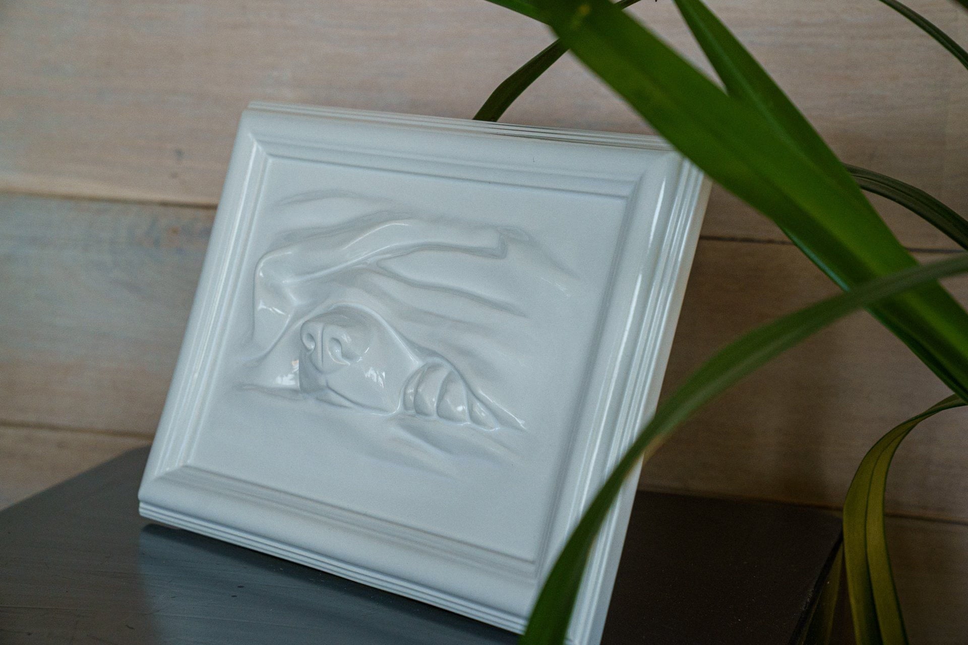 Dog Cremation Urn for Ashes - White | Ceramic | Handmade Pet Urn - Pulvis Art Urns