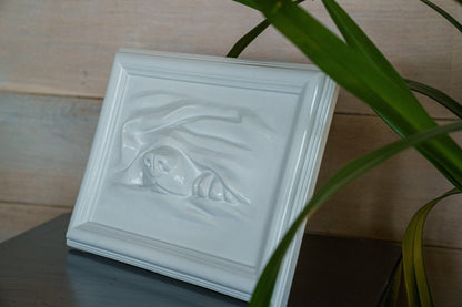 Dog Cremation Urn for Ashes - White | Ceramic | Handmade Pet Urn - Pulvis Art Urns