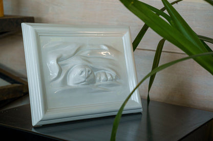 Dog Cremation Urn for Ashes - White | Ceramic | Handmade Pet Urn - Pulvis Art Urns