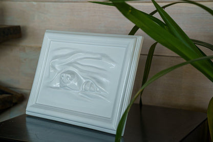 Dog Cremation Urn for Ashes - White | Ceramic | Handmade Pet Urn - Pulvis Art Urns