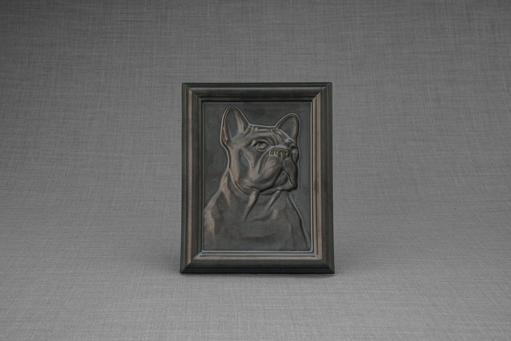 Pulvis Art Urns Pet Urn French Bulldog Pet Urn  - Dark Matte | Ceramic | Handmade