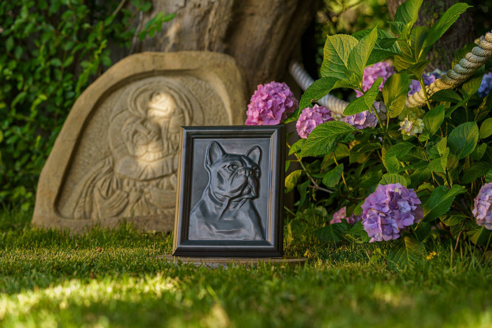 Pulvis Art Urns Pet Urn French Bulldog Pet Urn  - Dark Matte | Ceramic | Handmade