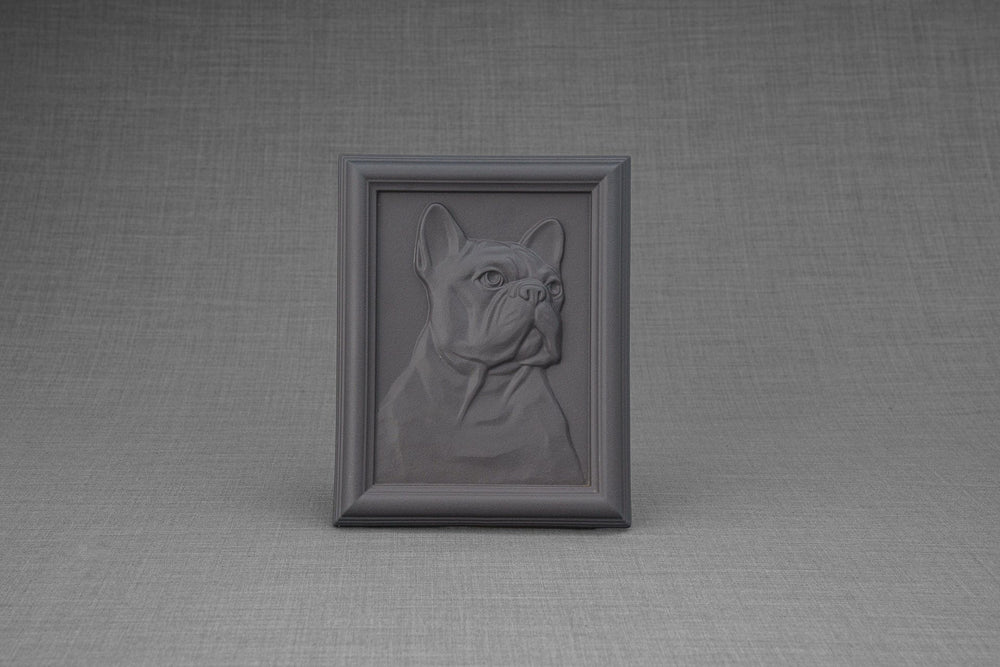 Pulvis Art Urns Pet Urn French Bulldog Pet Urn  - Grey Matte | Ceramic | Handmade