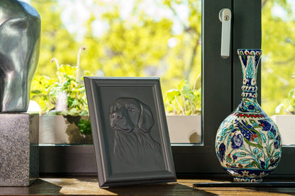 Labrador Pet Urn for Ashes - Grey Matte | Ceramic | Handmade Pet Urn - Pulvis Art Urns
