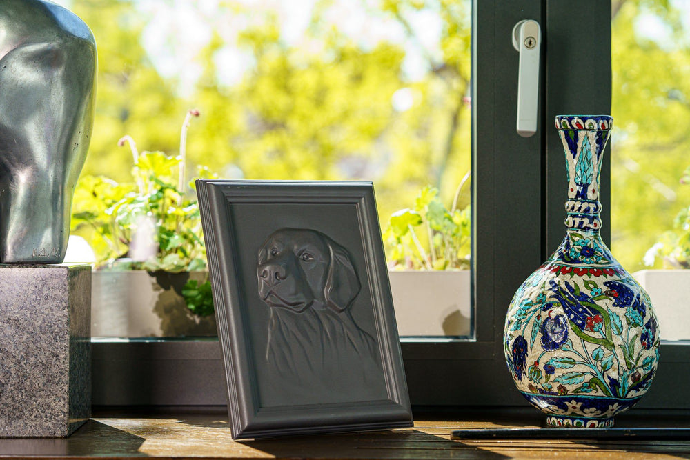 Pulvis Art Urns Pet Urn Labrador Pet Urn for Ashes - Grey Matte | Ceramic | Handmade