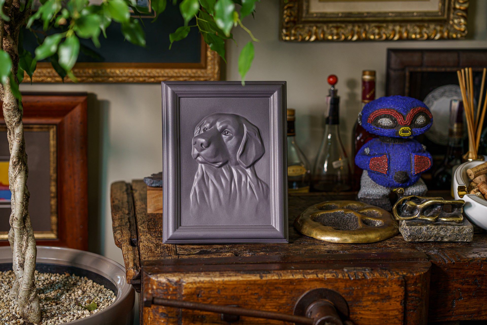 Labrador Pet Urn for Ashes - Grey Matte | Ceramic | Handmade Pet Urn - Pulvis Art Urns