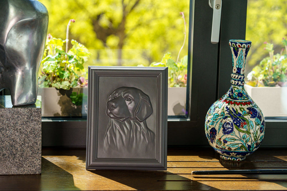 Pulvis Art Urns Pet Urn Labrador Pet Urn for Ashes - Grey Matte | Ceramic | Handmade