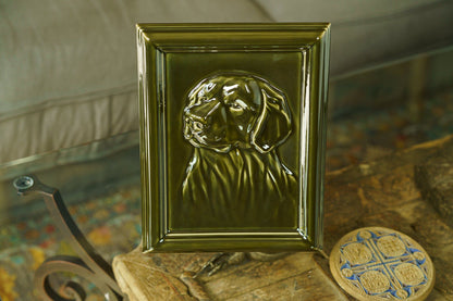 Labrador Pet Urn for Ashes - Oily Green | Ceramic | Handmade Pet Urn - Pulvis Art Urns