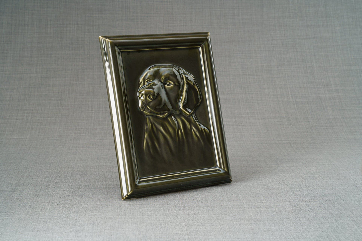 
                  
                    Pulvis Art Urns Pet Urn Labrador Pet Urn for Ashes - Oily Green | Ceramic | Handmade
                  
                