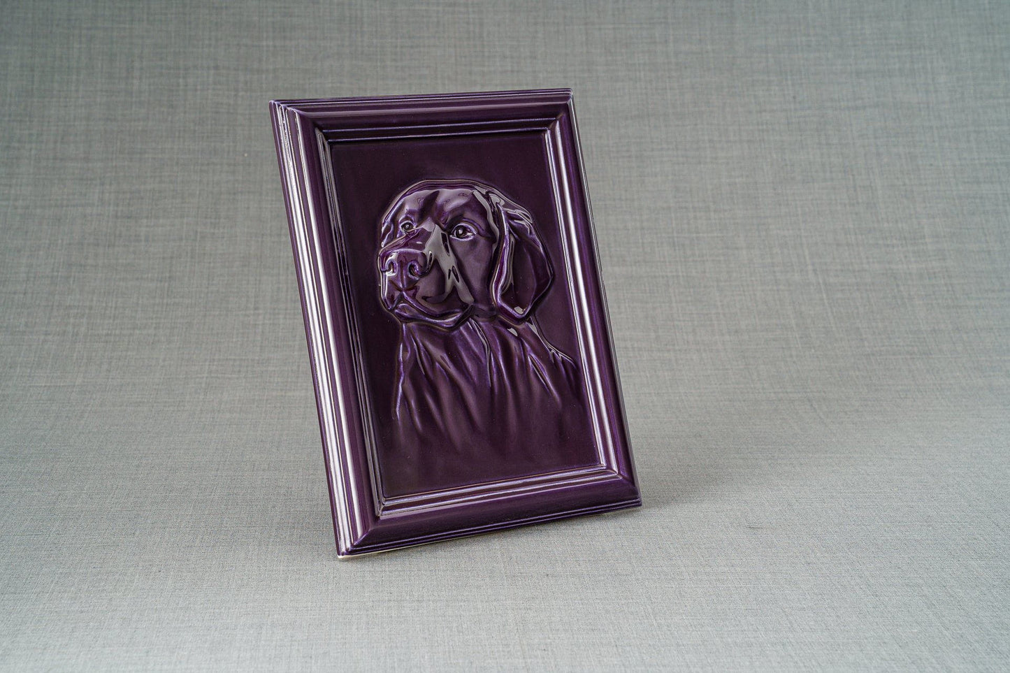 Labrador Pet Urn for Ashes Violet Ceramic Handmade