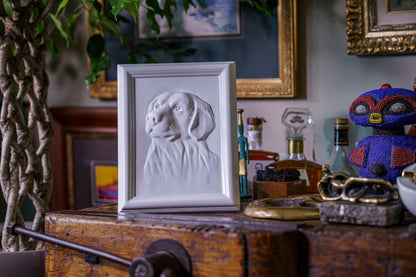 Labrador Pet Urn for Ashes - White | Ceramic | Handmade Pet Urn - Pulvis Art Urns