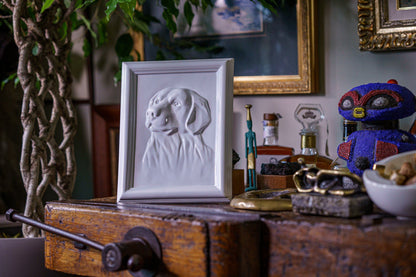 Labrador Pet Urn for Ashes - White | Ceramic | Handmade Pet Urn - Pulvis Art Urns