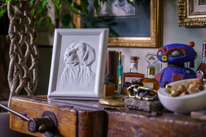 Labrador Pet Urn for Ashes - White | Ceramic | Handmade Pet Urn - Pulvis Art Urns