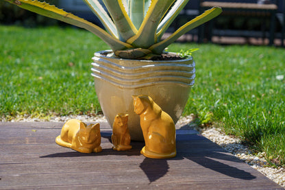 Mini Pet Urn for Ashes Neko - Amber Yellow | Ceramic | Handmade Cat Urn - Pulvis Art Urns