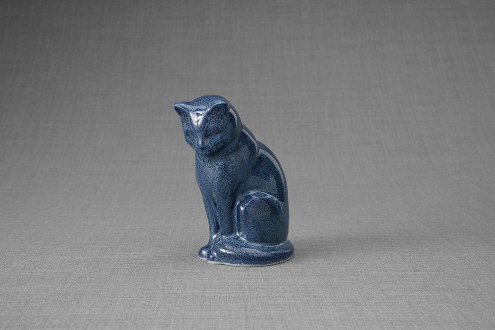 Pulvis Art Urns Pet Urn Mini Pet Urn for Ashes Neko - Blue Melange | Ceramic | Handmade