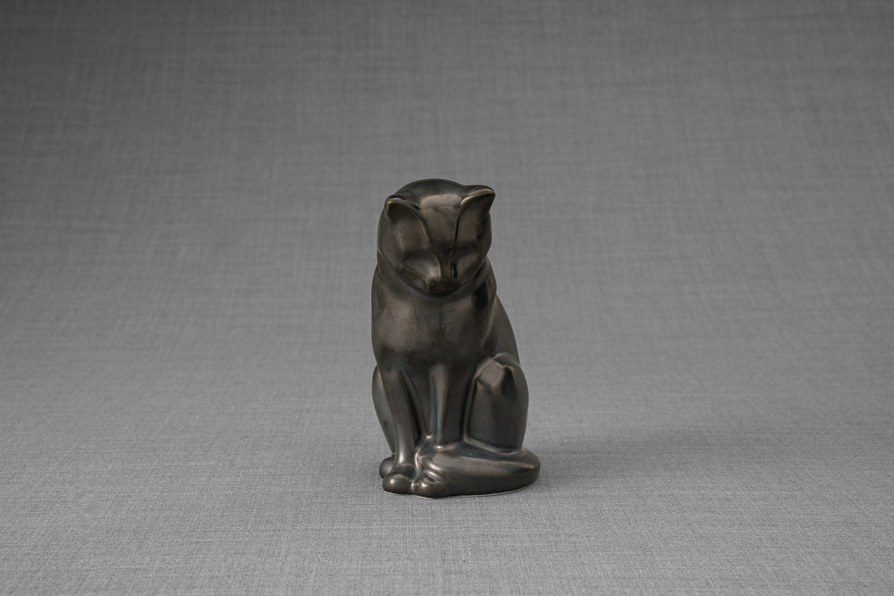 Pulvis Art Urns Pet Urn Mini Pet Urn for Ashes Neko - Dark Matte | Ceramic | Handmade