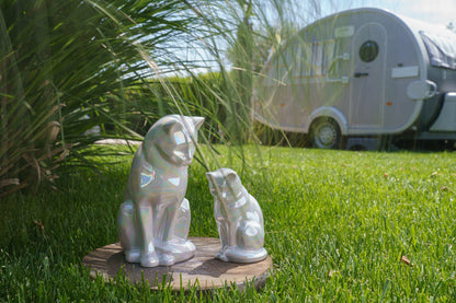 Mini Pet Urn for Ashes Neko - Pearly White | Handmade | Ceramic Cat Urn - Pulvis Art Urns