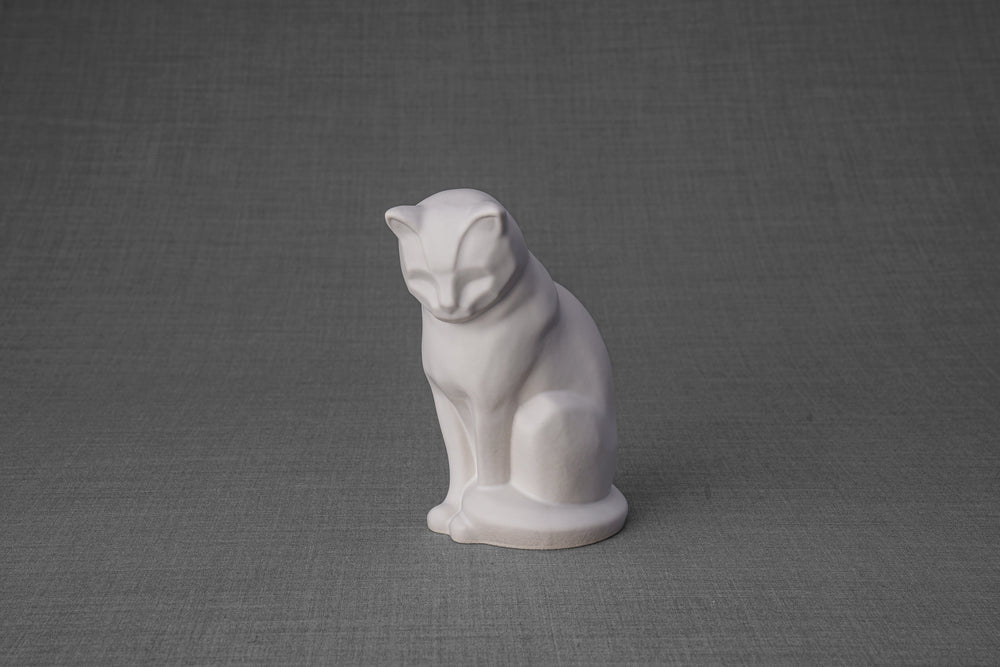 Pulvis Art Urns Pet Urn Mini Pet Urn for Ashes Neko - White Matte | Ceramic | Handmade