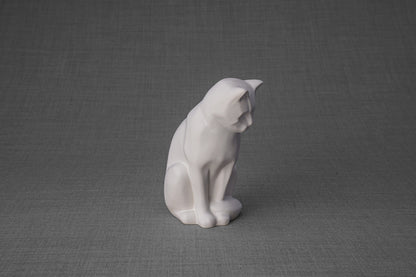 Mini Pet Urn for Ashes Neko - White Matte | Ceramic | Handmade Cat Urn - Pulvis Art Urns