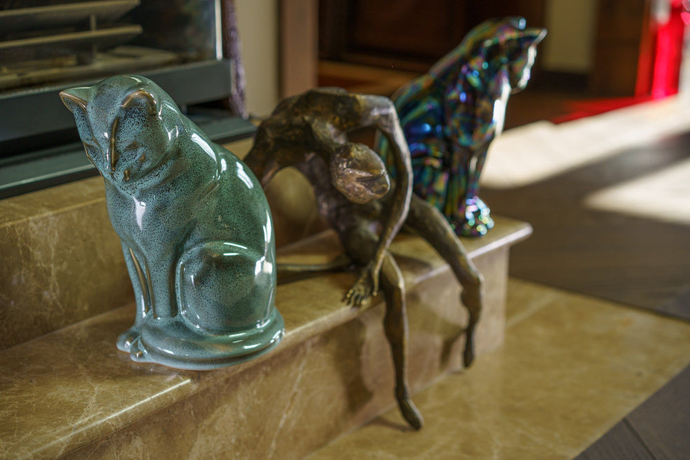 Pulvis Art Urns Pet Urn Neko Pet Urn for Ashes - Blue Melange | Ceramic | Handmade