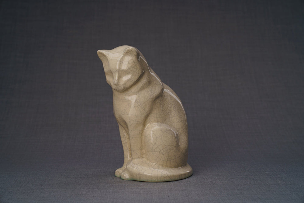 Pulvis Art Urns Pet Urn Neko Pet Urn for Ashes - Craquelure | Ceramic | Handmade