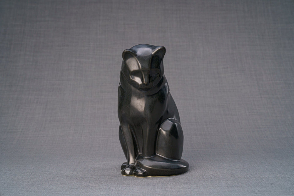 Pulvis Art Urns Pet Urn Neko Pet Urn for Ashes - Dark Matte | Ceramic | Handmade