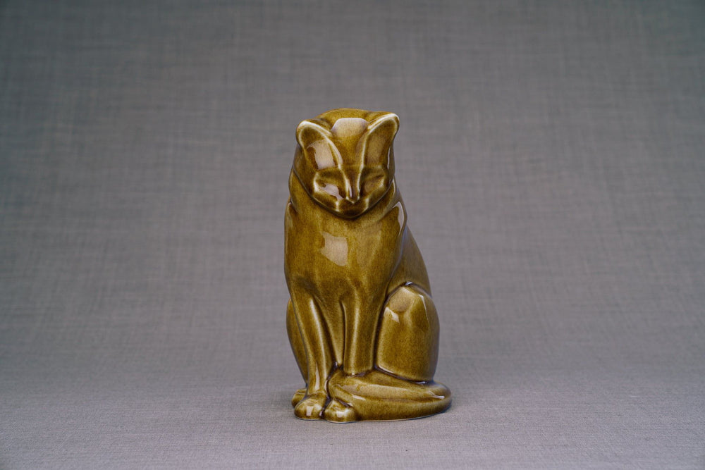 Pulvis Art Urns Pet Urn Neko Pet Urn for Ashes - Dark Sand | Ceramic | Handmade
