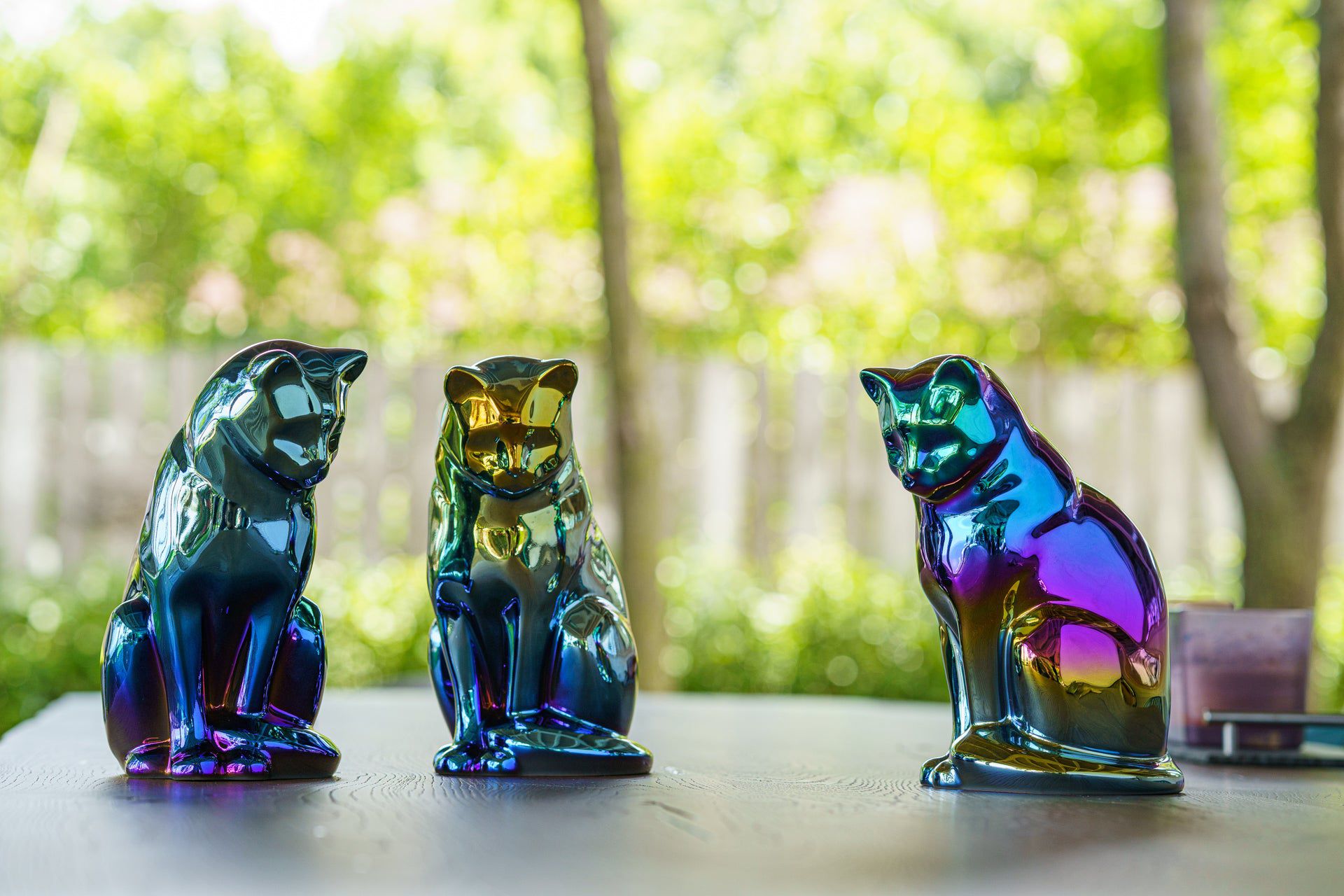 Neko Pet Urn for Ashes - Glossy Blue | Ceramic | Handmade - Pulvis Art Urns