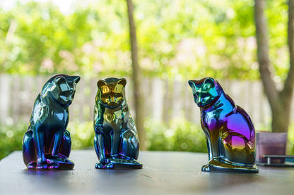 Neko Pet Urn for Ashes - Glossy Blue | Ceramic | Handmade - Pulvis Art Urns