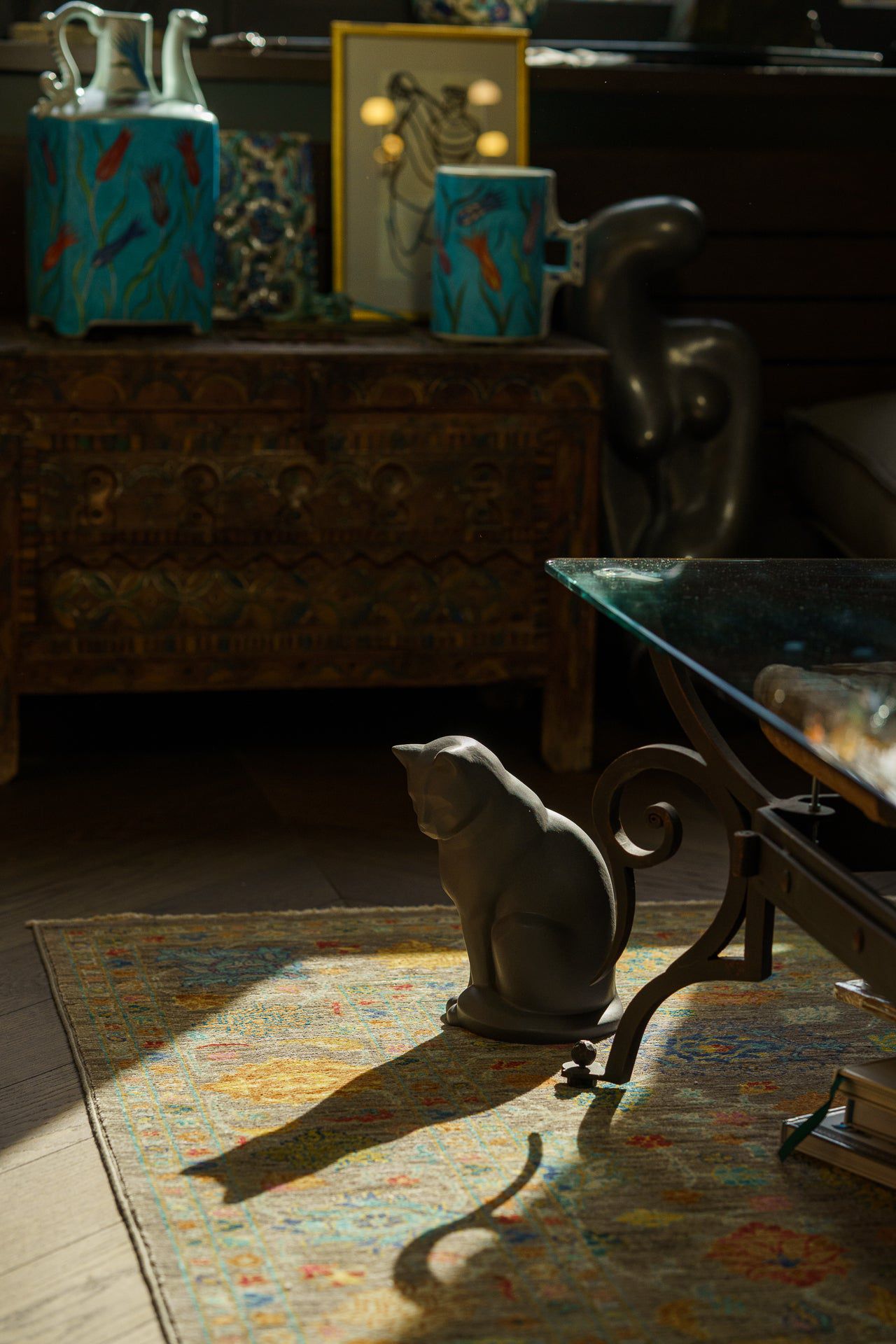 Neko Pet Urn for Ashes - Gray Matte | Ceramic | Handmade Cat Urn - Pulvis Art Urns