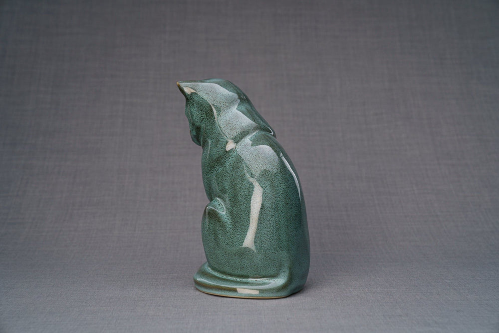 
                  
                    Pulvis Art Urns Pet Urn Neko Pet Urn for Ashes - Oily Green Melange | Ceramic | Handmade
                  
                