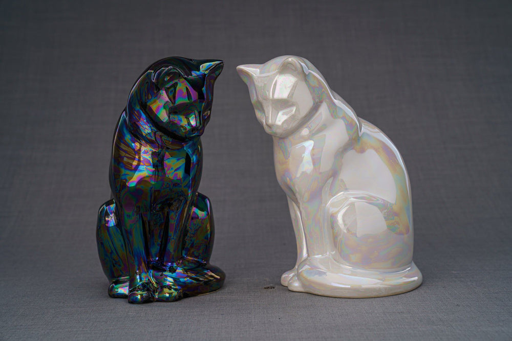 
                  
                    Pulvis Art Urns Pet Urn Neko Pet Urn for Ashes - Pearl White | Ceramic | Handmade
                  
                