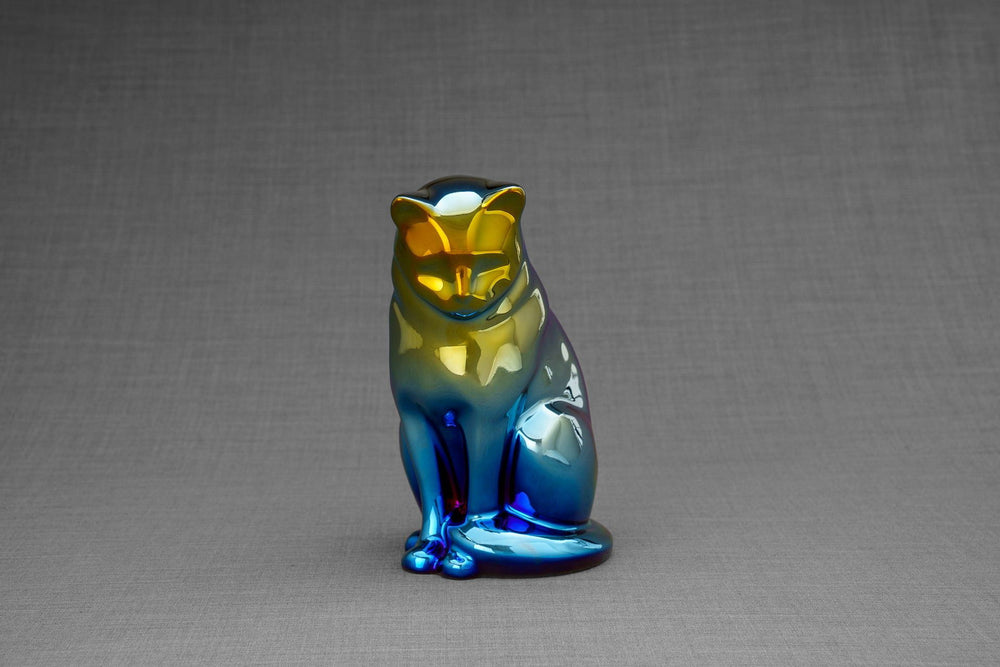 Pulvis Art Urns Pet Urn Neko Pet Urn for Ashes - Shiny Yellow | Ceramic | Handmade