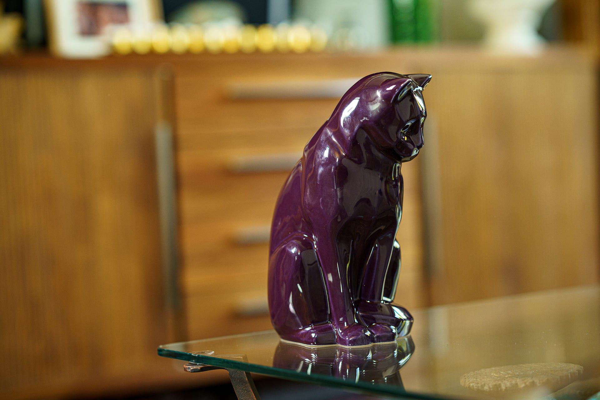 Neko Pet Urn for Ashes - Violet | Ceramic | Handmade Cat Urn - Pulvis Art Urns