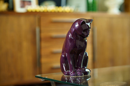 Neko Pet Urn for Ashes - Violet | Ceramic | Handmade Cat Urn - Pulvis Art Urns