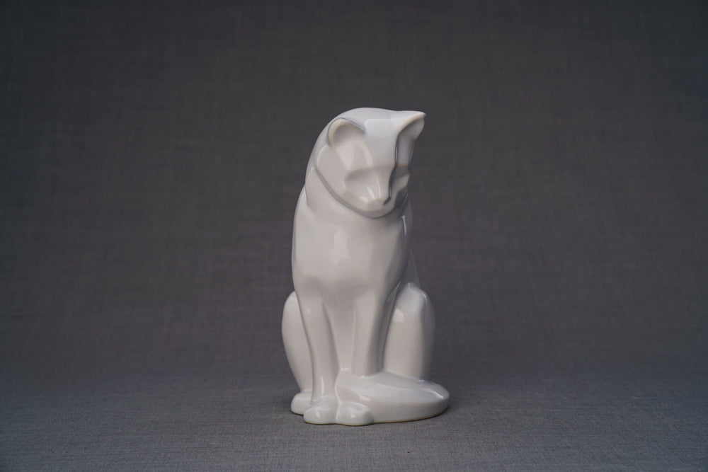 Pulvis Art Urns Pet Urn Neko Pet Urn for Ashes - White | Ceramic | Handmade