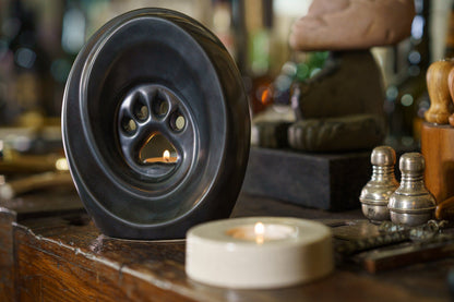 Paw Pet Urn for Ashes - Cobalt Metallic | Ceramic | Handmade Pet Urn - Pulvis Art Urns
