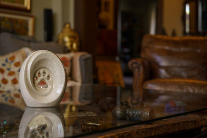 Paw Pet Urn for Ashes - Craquelure | Ceramic | Handmade Pet Urn - Pulvis Art Urns