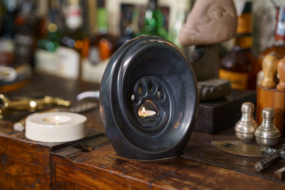 Paw Pet Urn for Ashes - Dark Matte | Ceramic | Handmade Pet Urn - Pulvis Art Urns