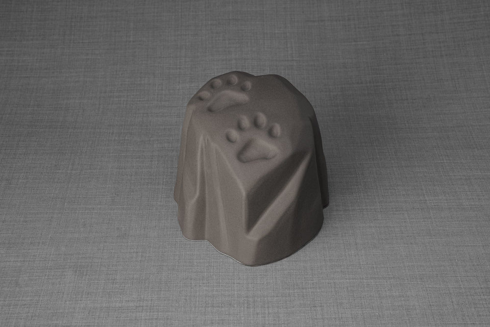 Pulvis Art Urns Pet Urn Paw Print Urn For Pet Ashes - Grey Matte | Ceramic