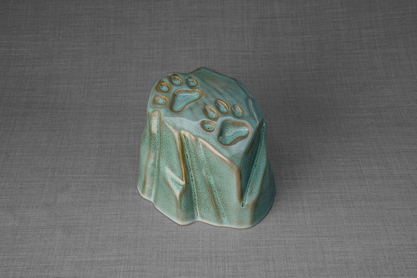
                  
                    Pulvis Art Urns Pet Urn Paw Print Urn For Pet Ashes - Oily Green Melange  | Ceramic
                  
                