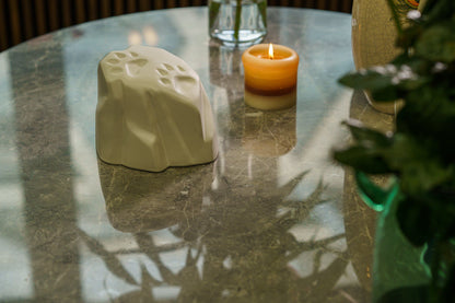 Paw Print Urn For Pet Ashes - White Matte | Ceramic Pet Urn - Pulvis Art Urns