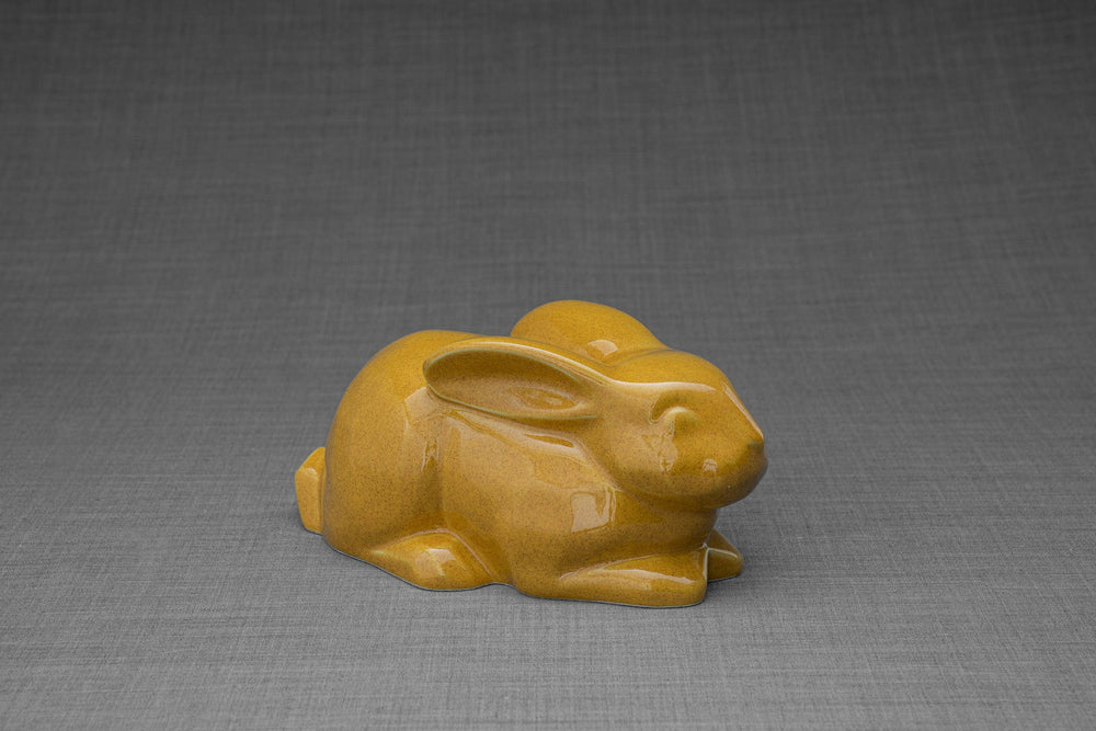 Pulvis Art Urns Pet Urn Rabbit Urn For Ashes - Amber Yellow  | Ceramic Bunny Urn